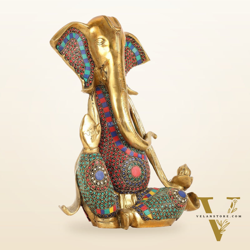 Brass Abstract Modern Lord Ganesha Idol - 16 Inch