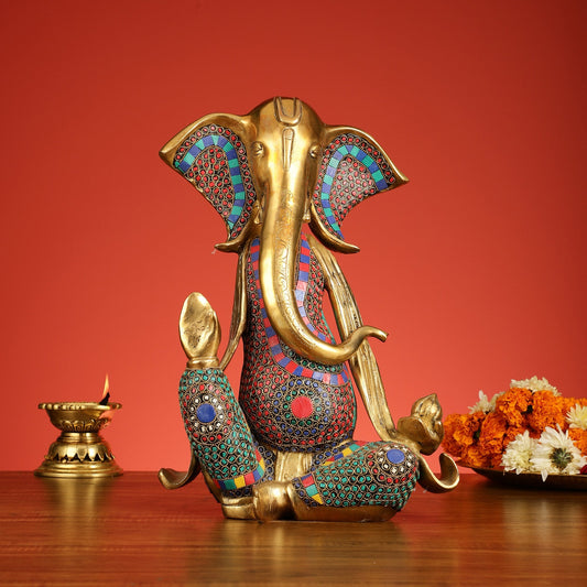Brass Abstract Modern Lord Ganesha Idol - 16 Inch