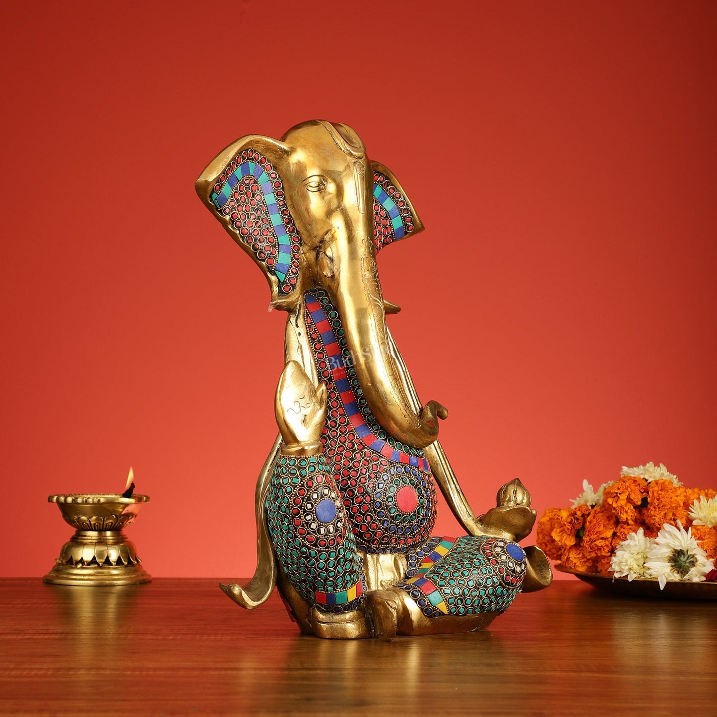 Brass Abstract Modern Lord Ganesha Idol - 16 Inch