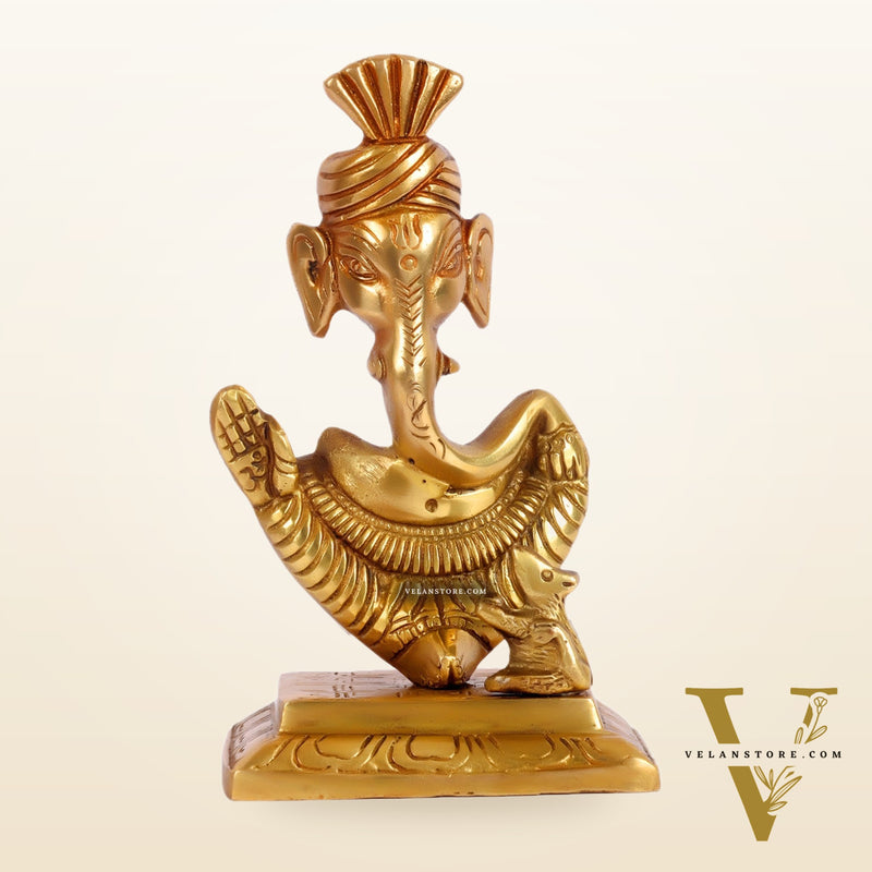 Brass Abstract Modern Pagadi Turban Ganesha - 6" | Perfect Gift | BudhShiv