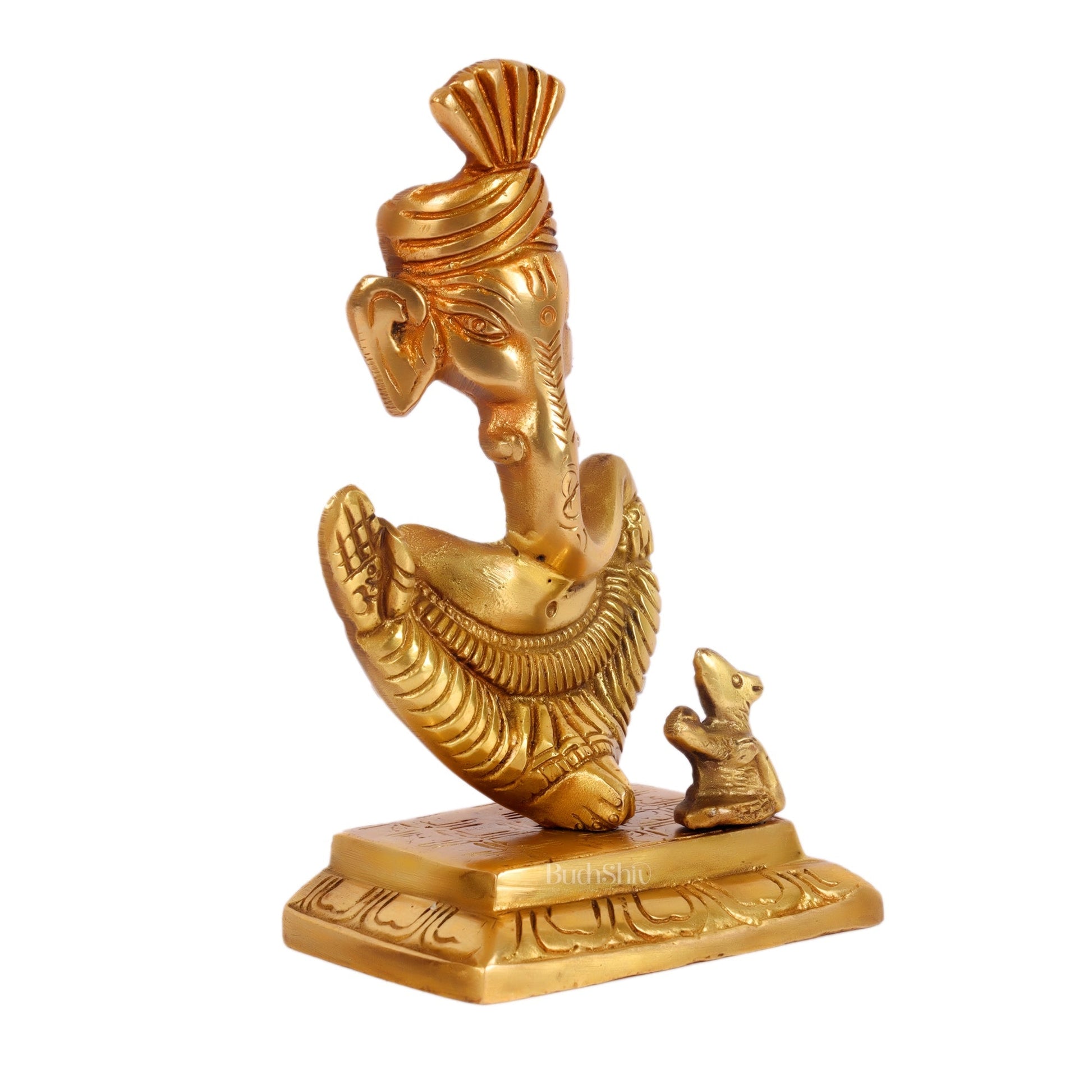 Brass Abstract Modern Pagadi Turban Ganesha - 6" | Perfect Gift | BudhShiv