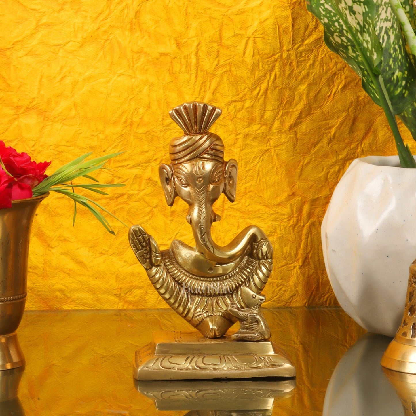 Brass Abstract Modern Pagadi Turban Ganesha - 6" | Perfect Gift | BudhShiv