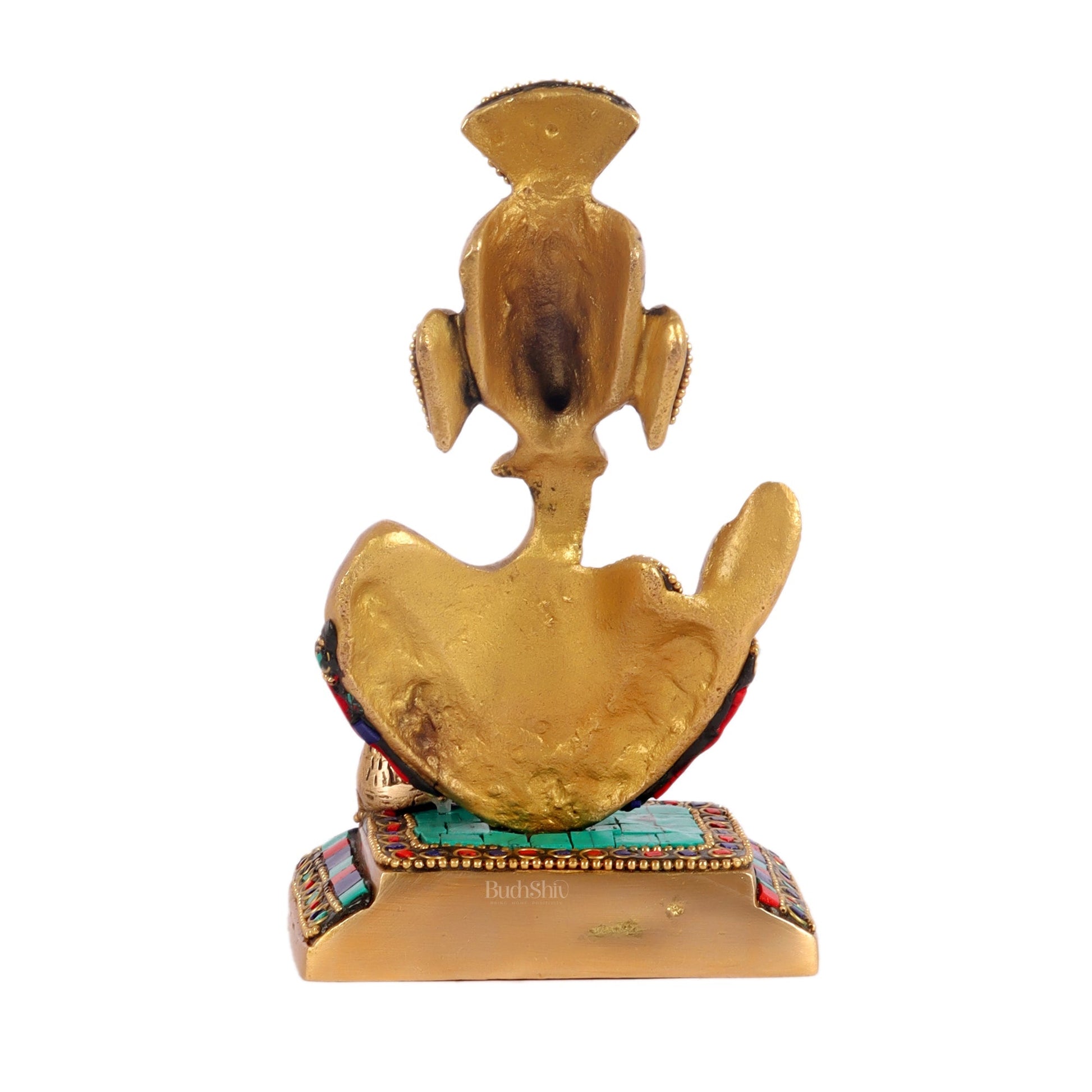 Brass Abstract Modern Pagadi Turban Ganesha 6" Perfect Gift - Stonework | BudhShiv