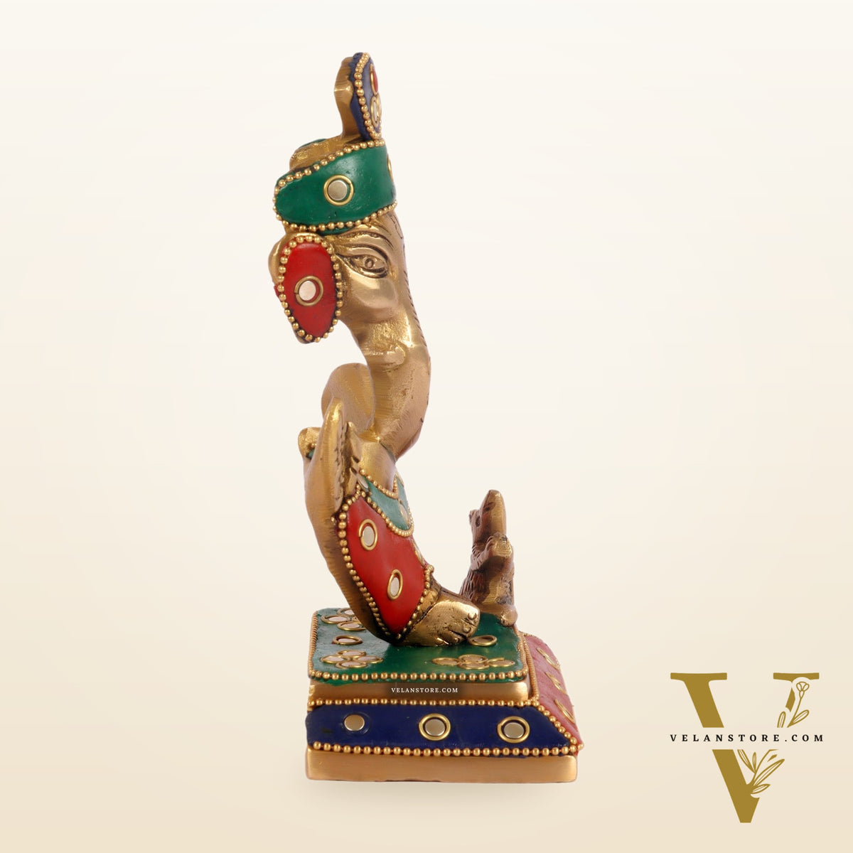 Brass Abstract Modern Pagadi Turban Ganesha 6 - Perfect Gift with Stonework | BudhShiv