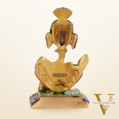 Brass Abstract Modern Pagadi Turban Ganesha 6 - Perfect Gift with Stonework | BudhShiv