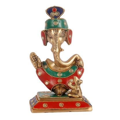 Brass Abstract Modern Pagadi Turban Ganesha 6 - Perfect Gift with Stonework | BudhShiv