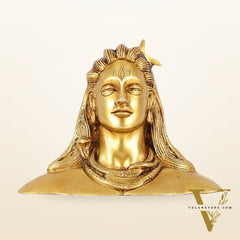 Brass Adiyogi Lord Shiva Bust Idol - 4.5 Inch