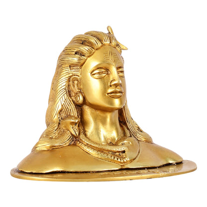 Brass Adiyogi Lord Shiva Bust Idol - 4.5 Inch