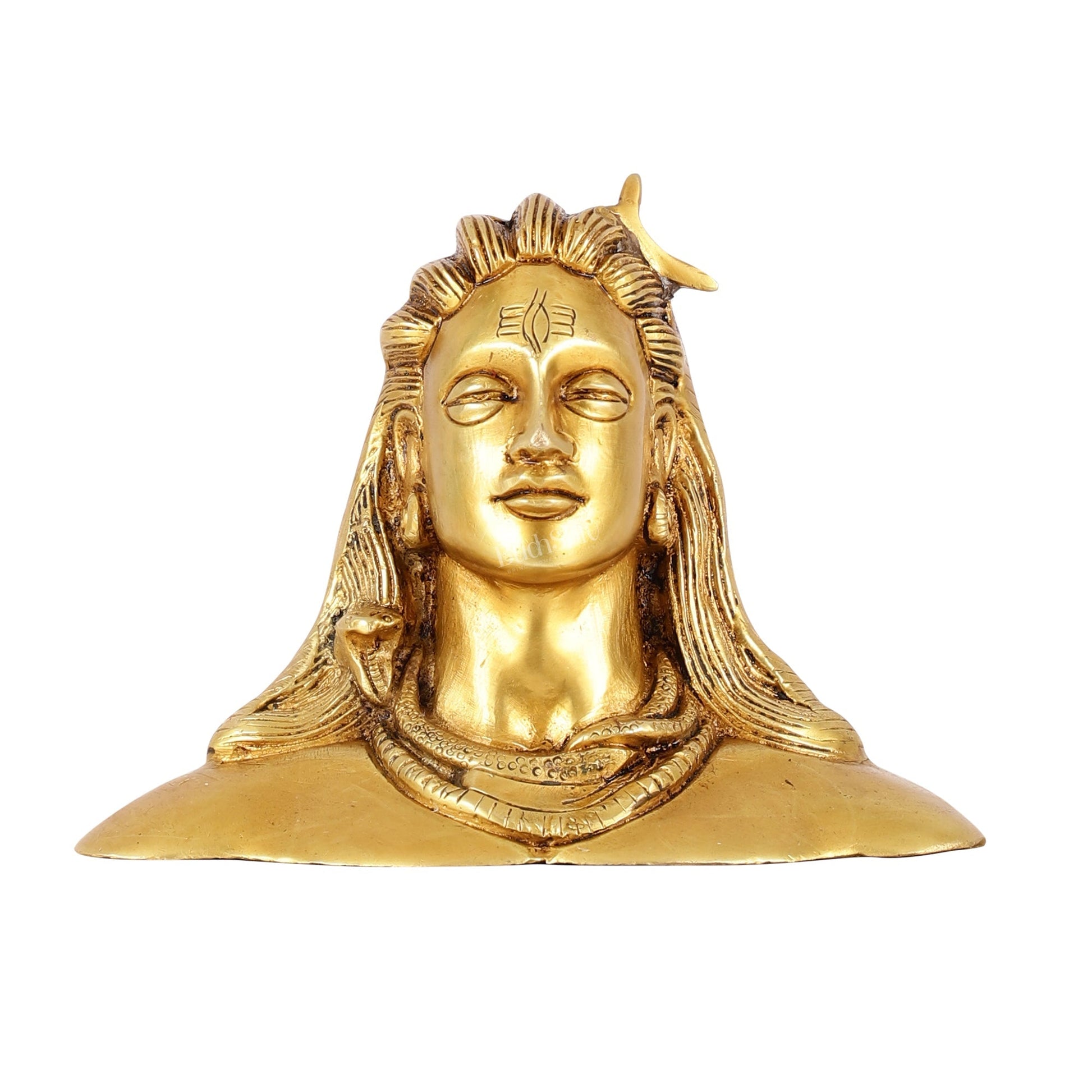 Brass Adiyogi Lord Shiva Bust Idol - 4.5 Inch