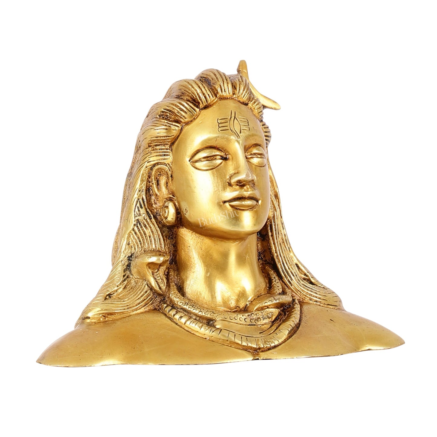 Brass Adiyogi Lord Shiva Bust Idol - 4.5 Inch