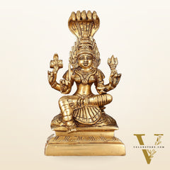 Brass Anglamam Mariamman Goddess Statue - 6" Height, Hindu Deity of Rain