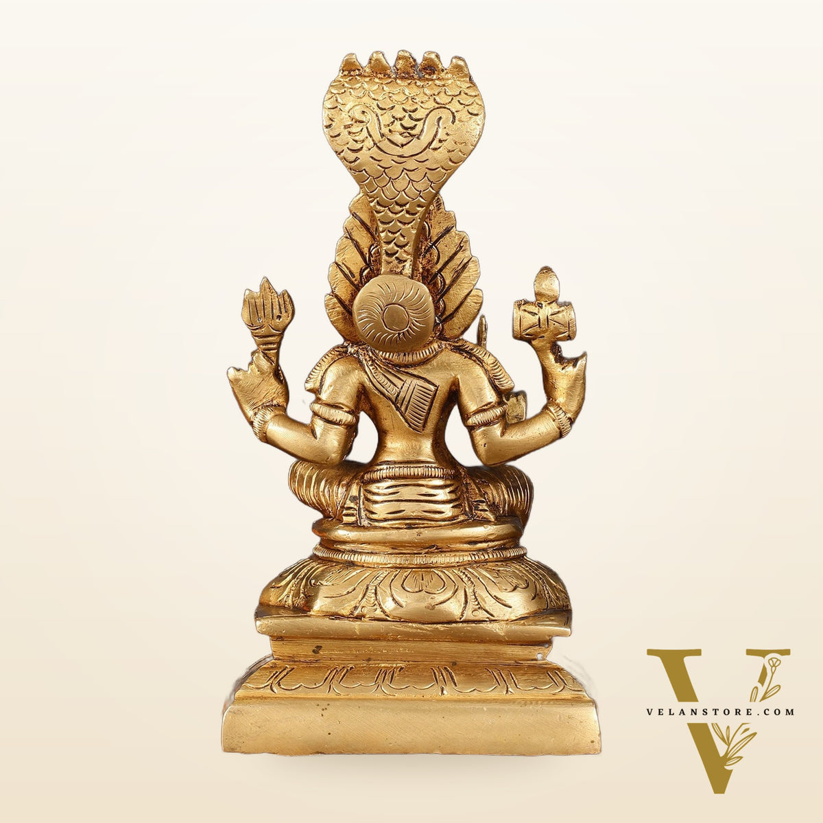Brass Anglamam Mariamman Goddess Statue - 6" Height, Hindu Deity of Rain