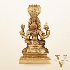 Brass Anglamam Mariamman Goddess Statue - 6" Height, Hindu Deity of Rain