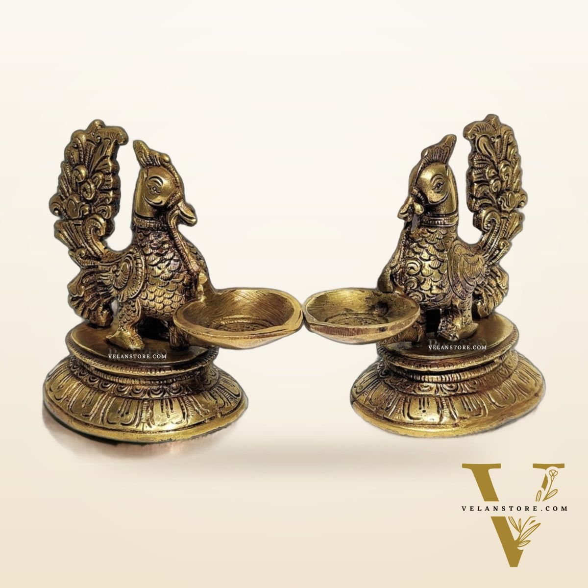 Brass Annam Lamps with Engraved Base | BudhShiv