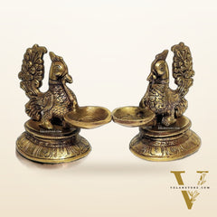 Brass Annam Lamps with Engraved Base | BudhShiv