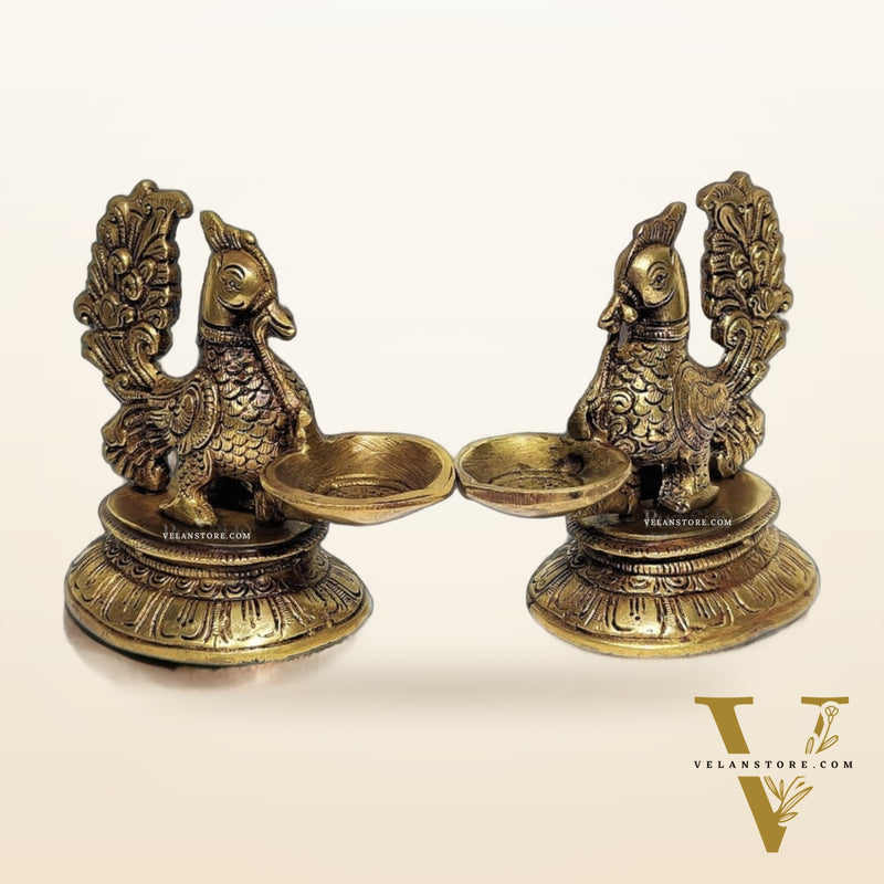 Brass Annam Lamps with Engraved Base | BudhShiv