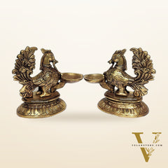 Brass Annam Lamps with Engraved Base | BudhShiv