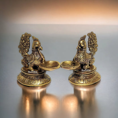 Brass Annam Lamps with Engraved Base | BudhShiv