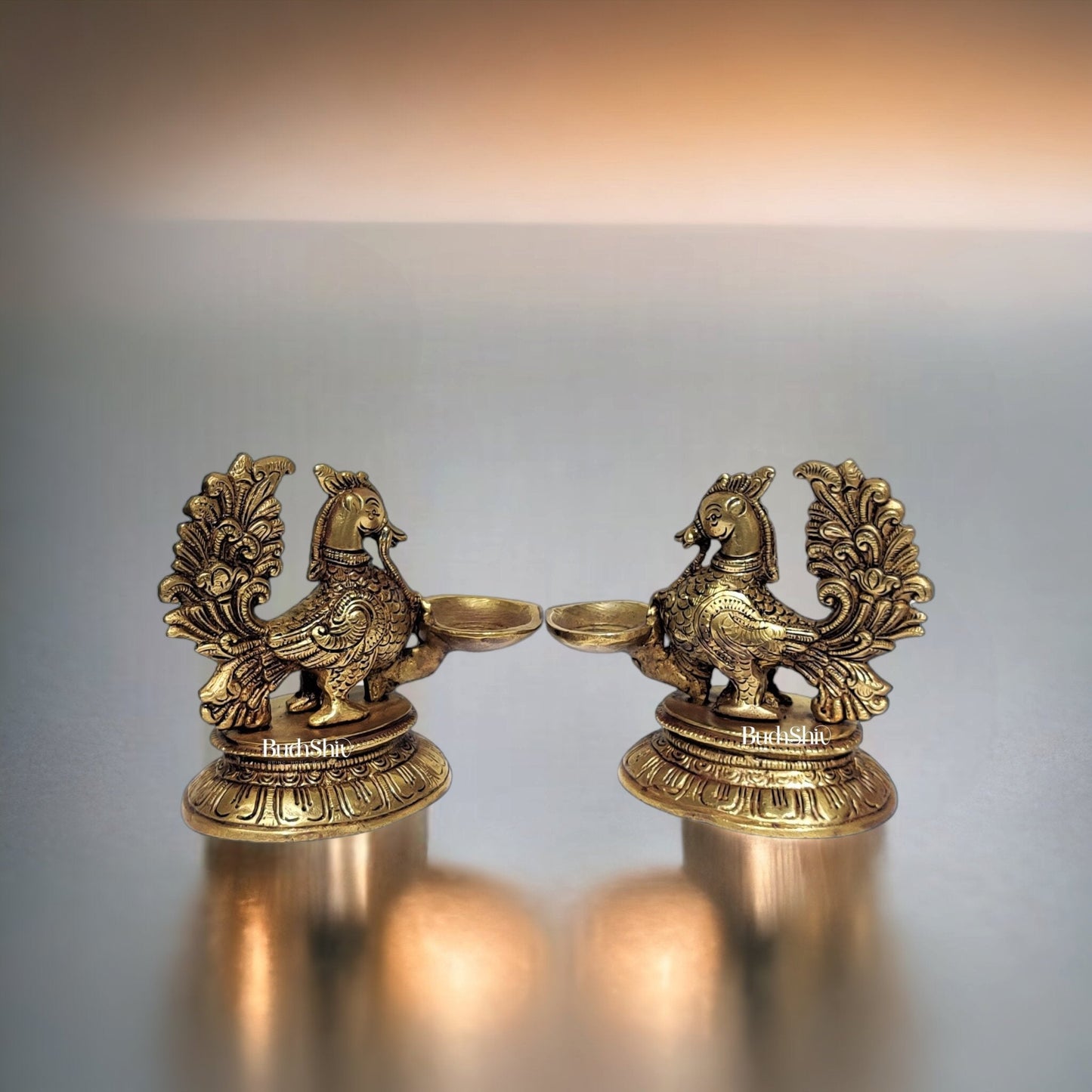 Brass Annam Lamps with Engraved Base | BudhShiv