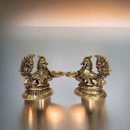 Brass Annam Lamps with Engraved Base | BudhShiv