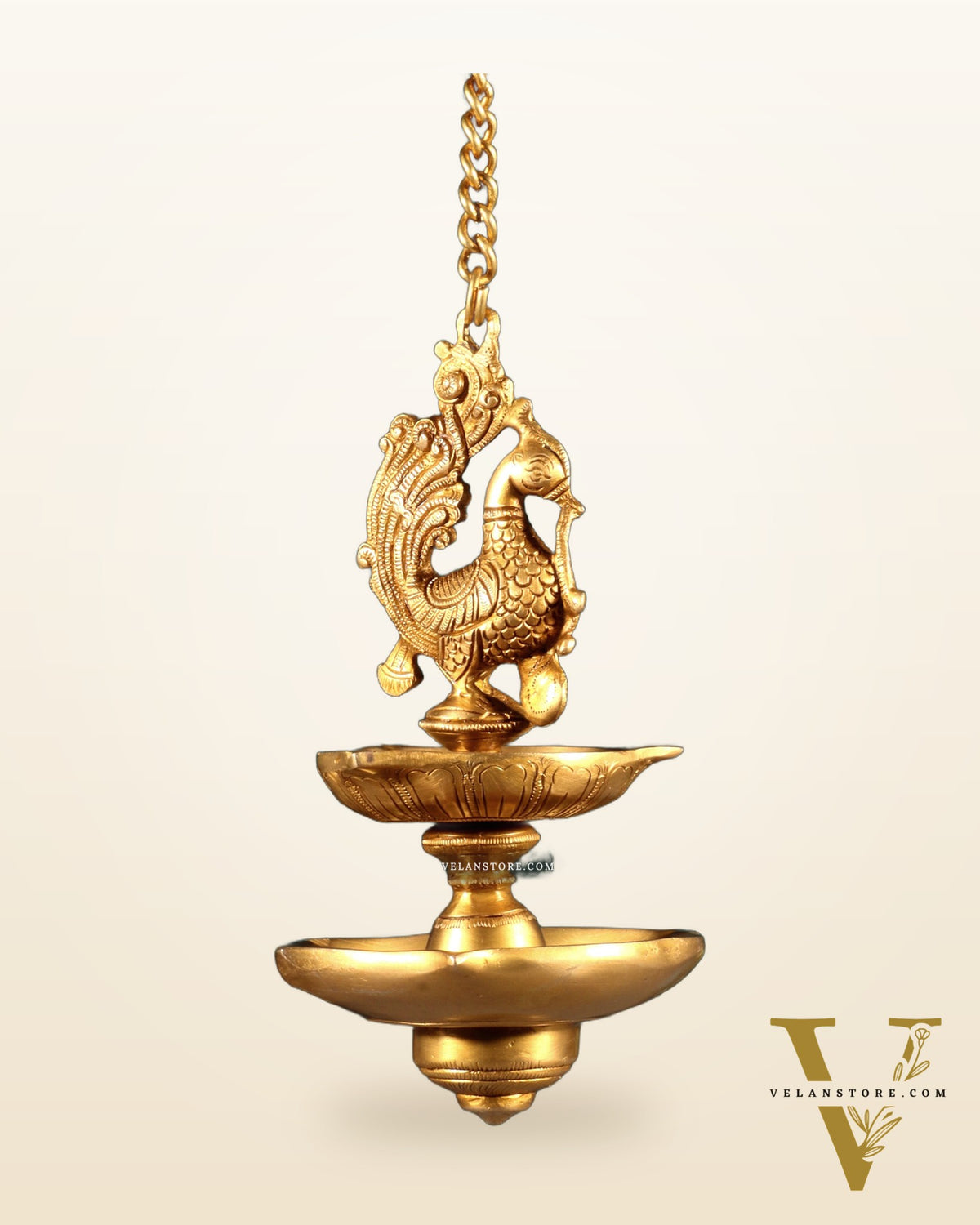 Brass Annam Pakshi Dual Hanging Oil Lamp