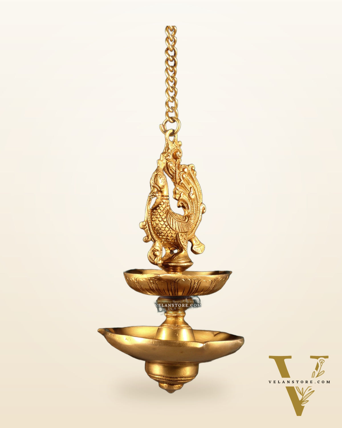 Brass Annam Pakshi Dual Hanging Oil Lamp