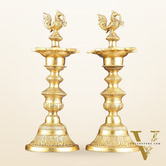 Brass Annam pakshi Peacock vilakku oil lamp diya 15.5 inch