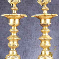Brass Annam pakshi Peacock vilakku oil lamp diya 15.5 inch