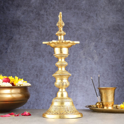 Brass Annam pakshi Peacock vilakku oil lamp diya 15.5 inch