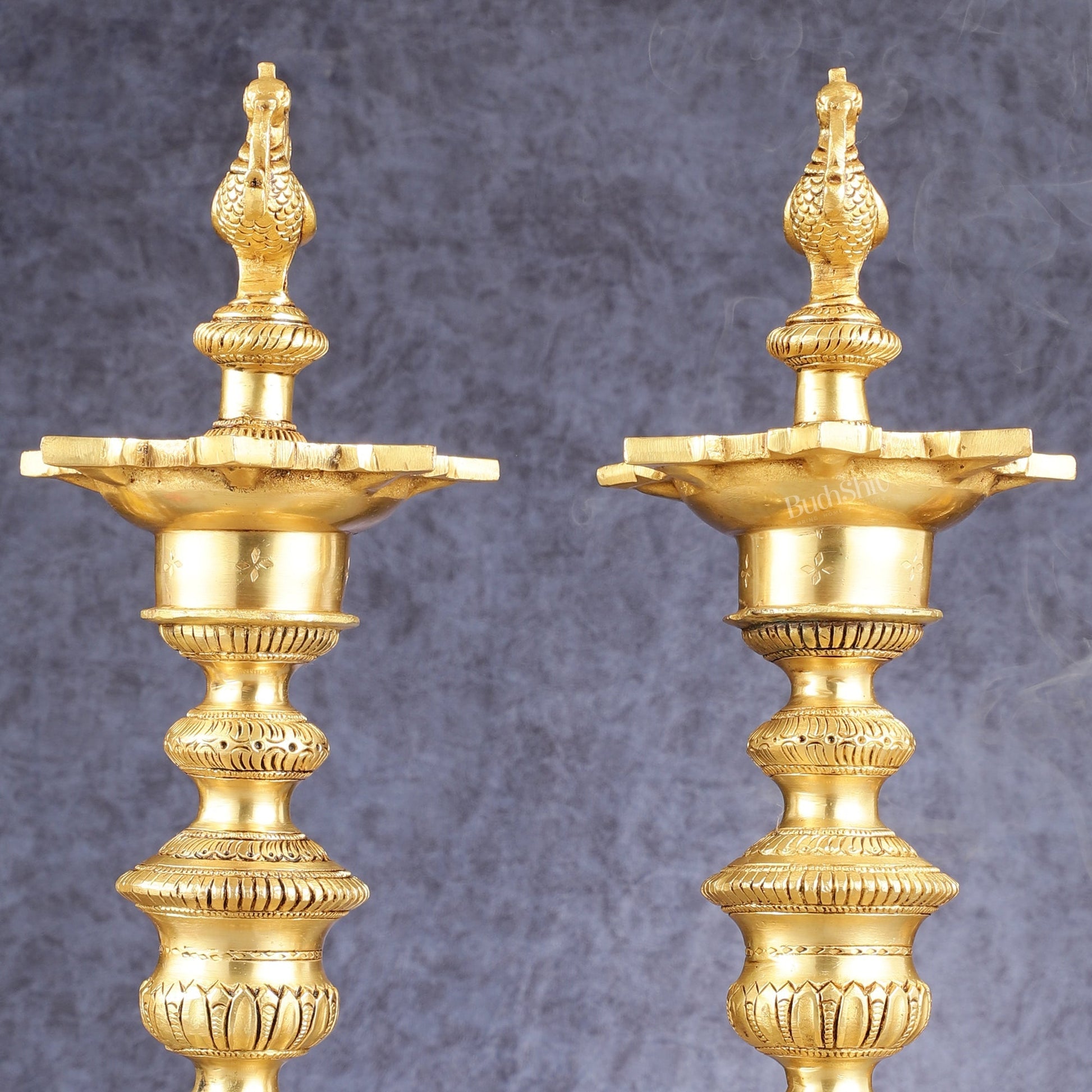 Brass Annam pakshi Peacock vilakku oil lamp diya 15.5 inch