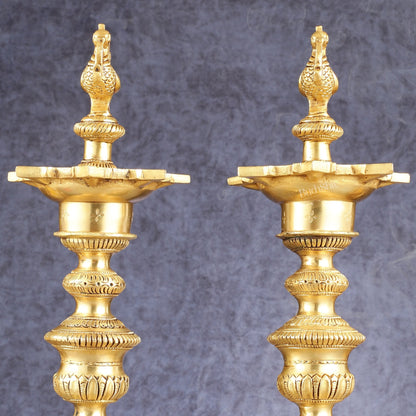 Brass Annam pakshi Peacock vilakku oil lamp diya 15.5 inch
