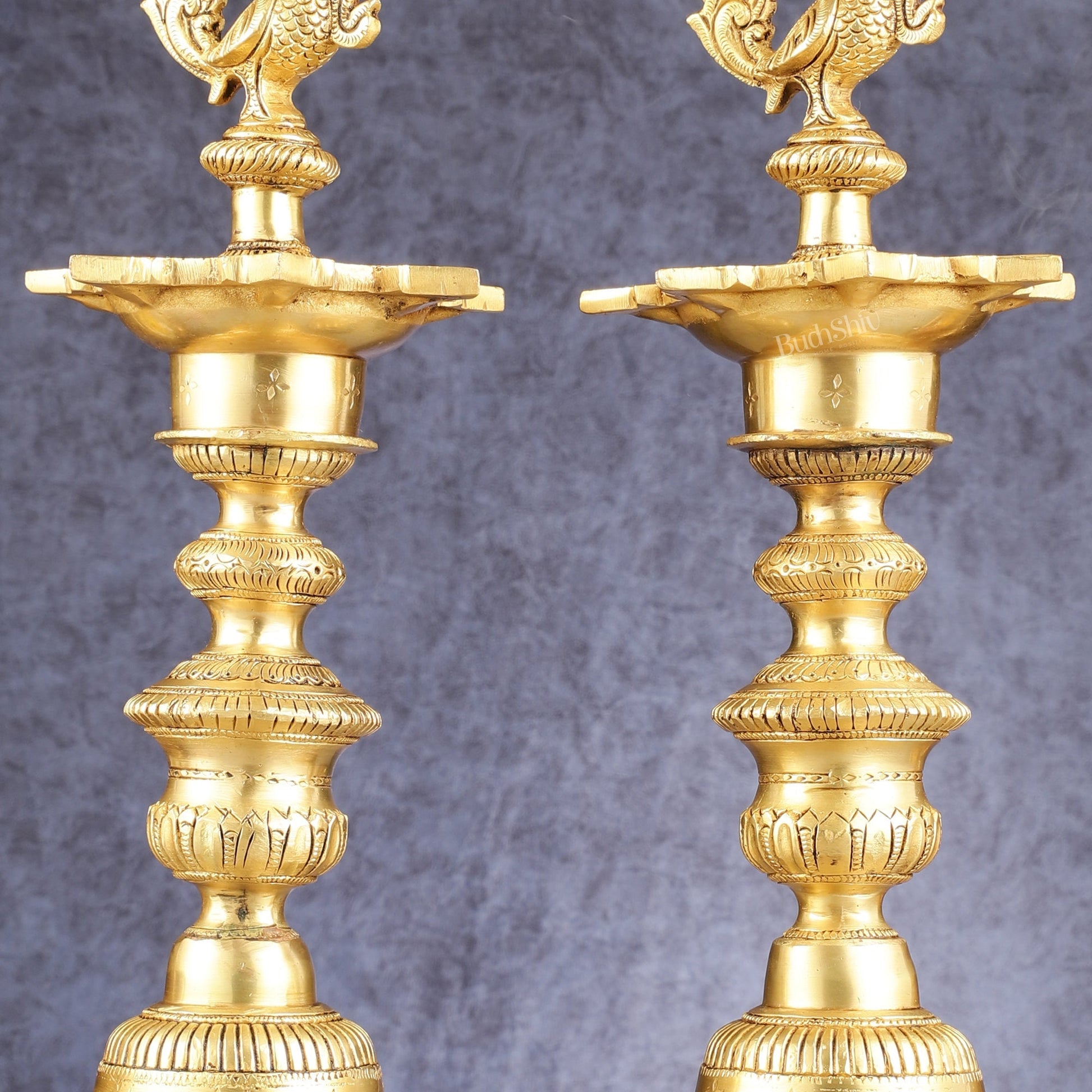Brass Annam pakshi Peacock vilakku oil lamp diya 15.5 inch