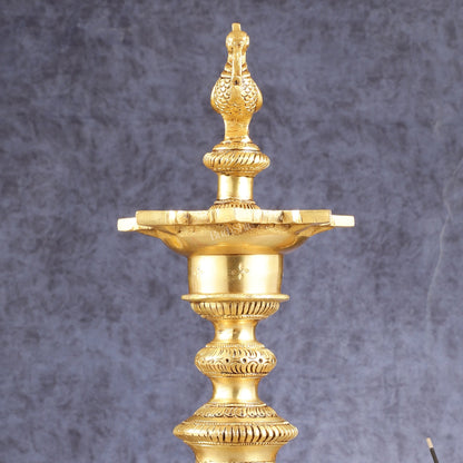 Brass Annam pakshi Peacock vilakku oil lamp diya 15.5 inch