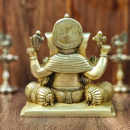 Brass Antique Ganapathi Idol - 10 Inches Height