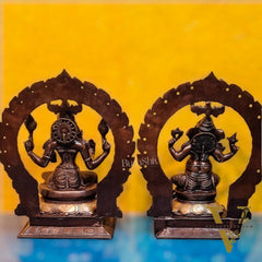Brass Antique Ganesha Lakshmi - 18 inches | BudhShiv