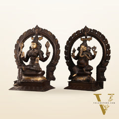 Brass Antique Ganesha Lakshmi - 18 inches | BudhShiv
