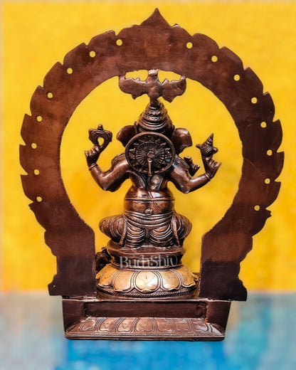 Brass Antique Ganesha Lakshmi - 18 inches | BudhShiv