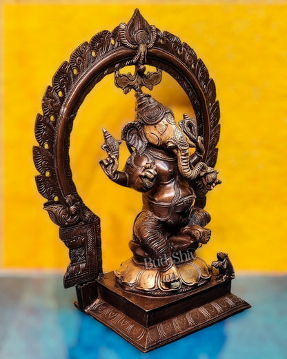 Brass Antique Ganesha Lakshmi - 18 inches | BudhShiv