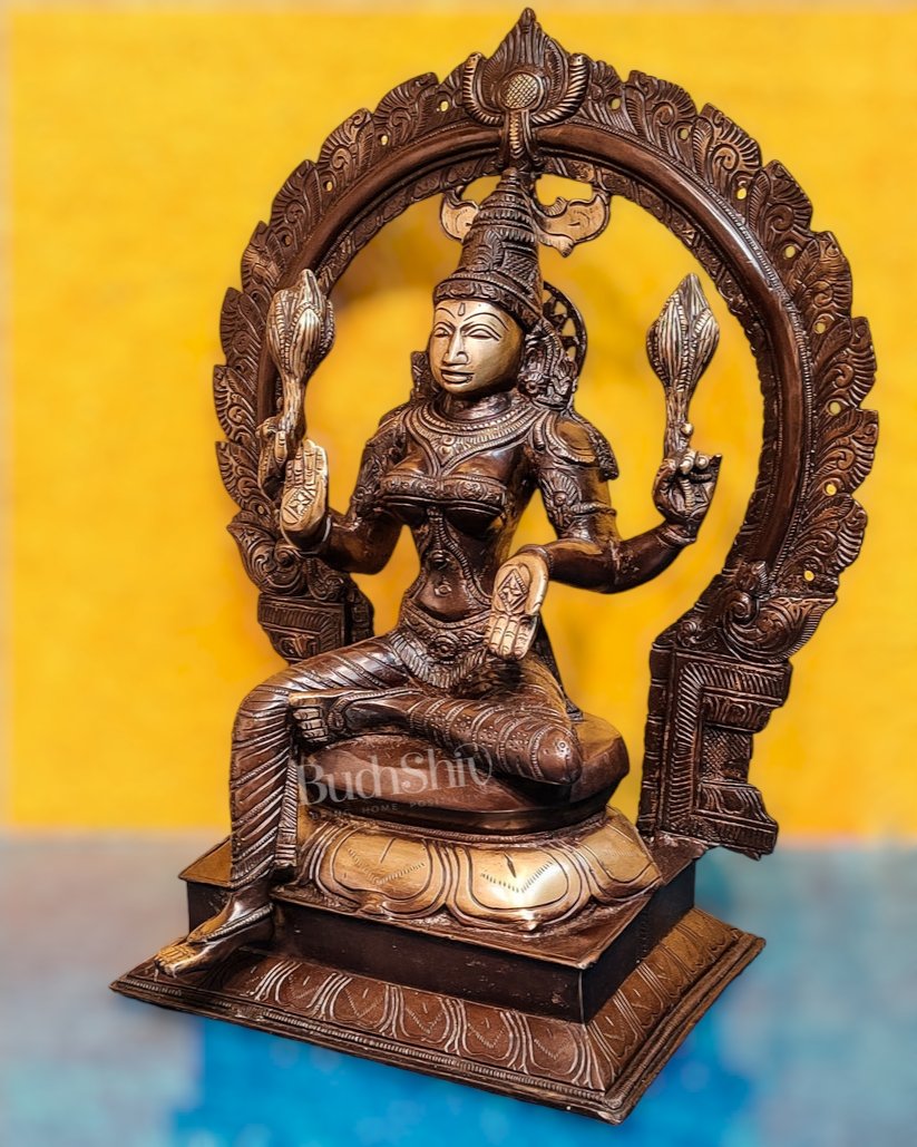 Brass Antique Ganesha Lakshmi - 18 inches | BudhShiv