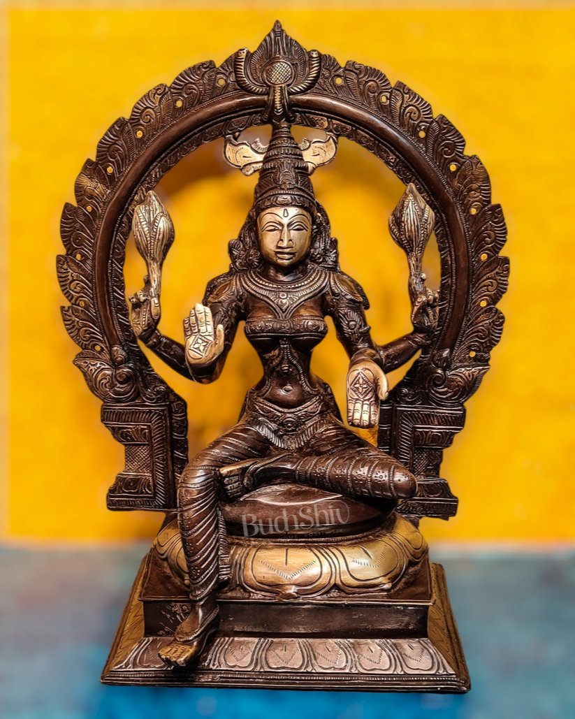 Brass Antique Ganesha Lakshmi - 18 inches | BudhShiv