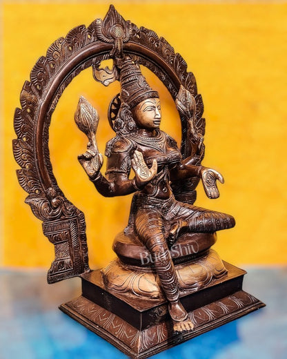 Brass Antique Ganesha Lakshmi - 18 inches | BudhShiv