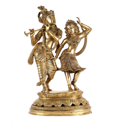Brass Radha Krishna Dancing Statue 23 inch