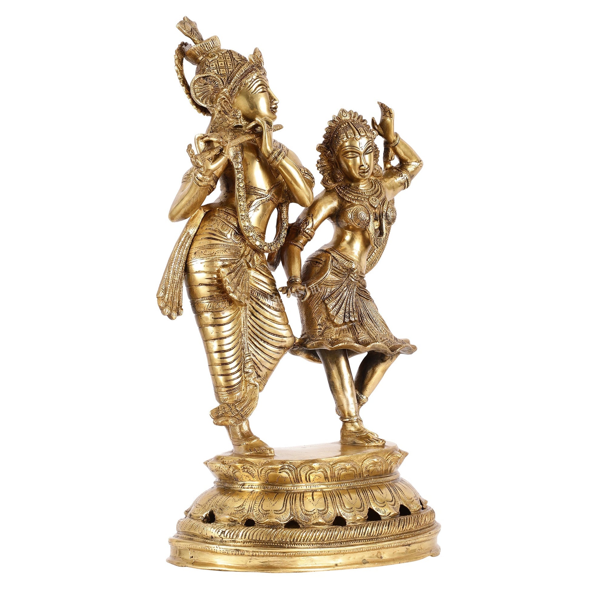 Brass Radha Krishna Dancing Statue 23 inch