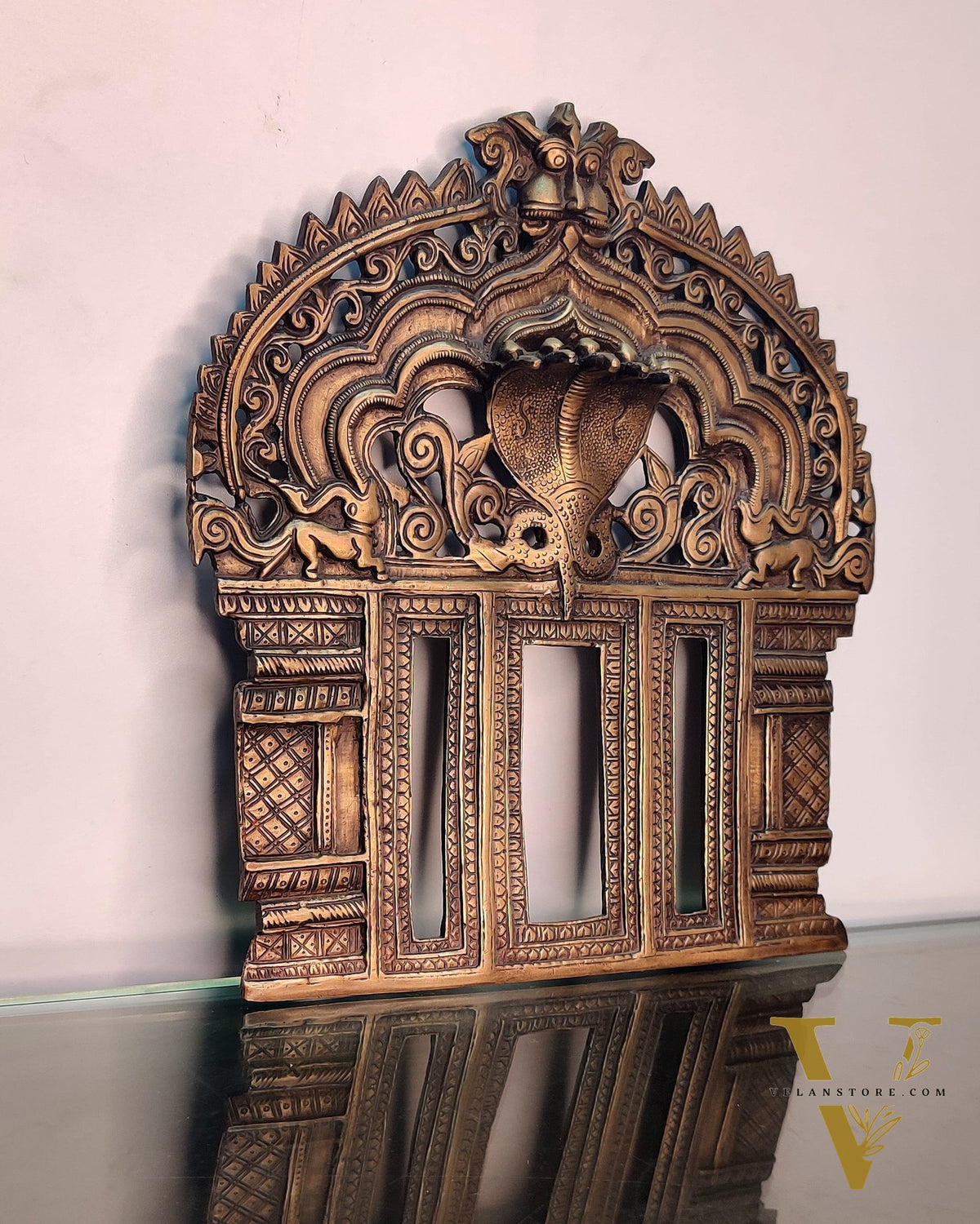 Brass Antique Handcrafted Prabhavali 10.5" x 9.5"