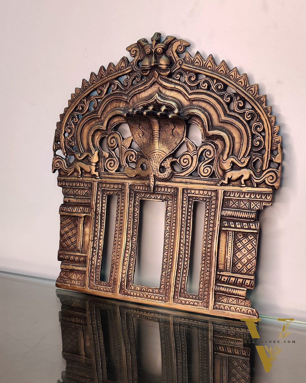 Brass Antique Handcrafted Prabhavali 10.5" x 9.5"