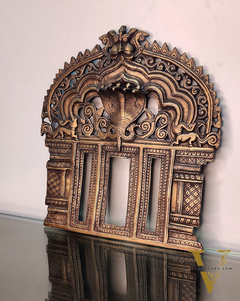 Brass Antique Handcrafted Prabhavali 10.5" x 9.5"