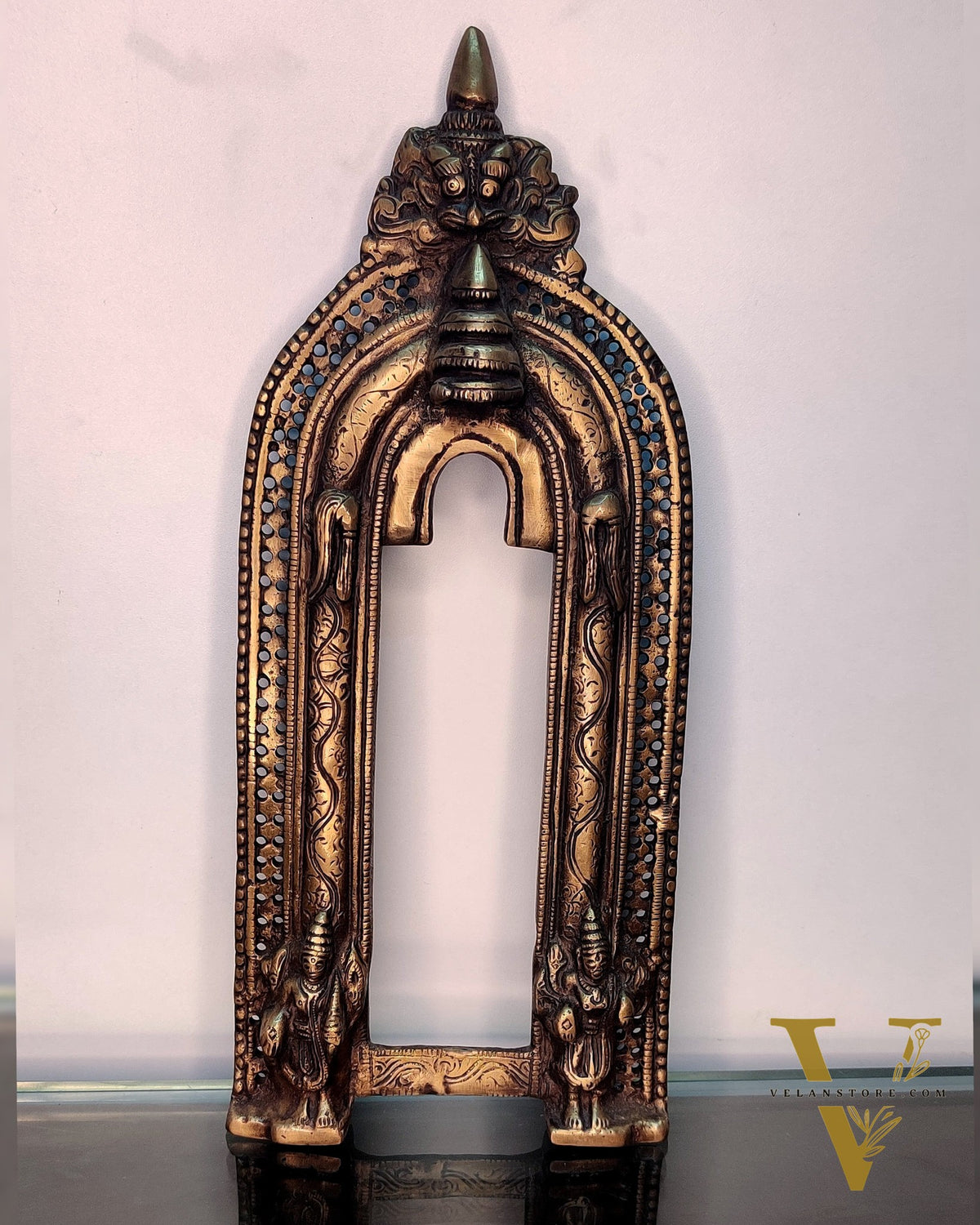 Brass Antique Handcrafted Prabhavali 12.5" x 5.5"