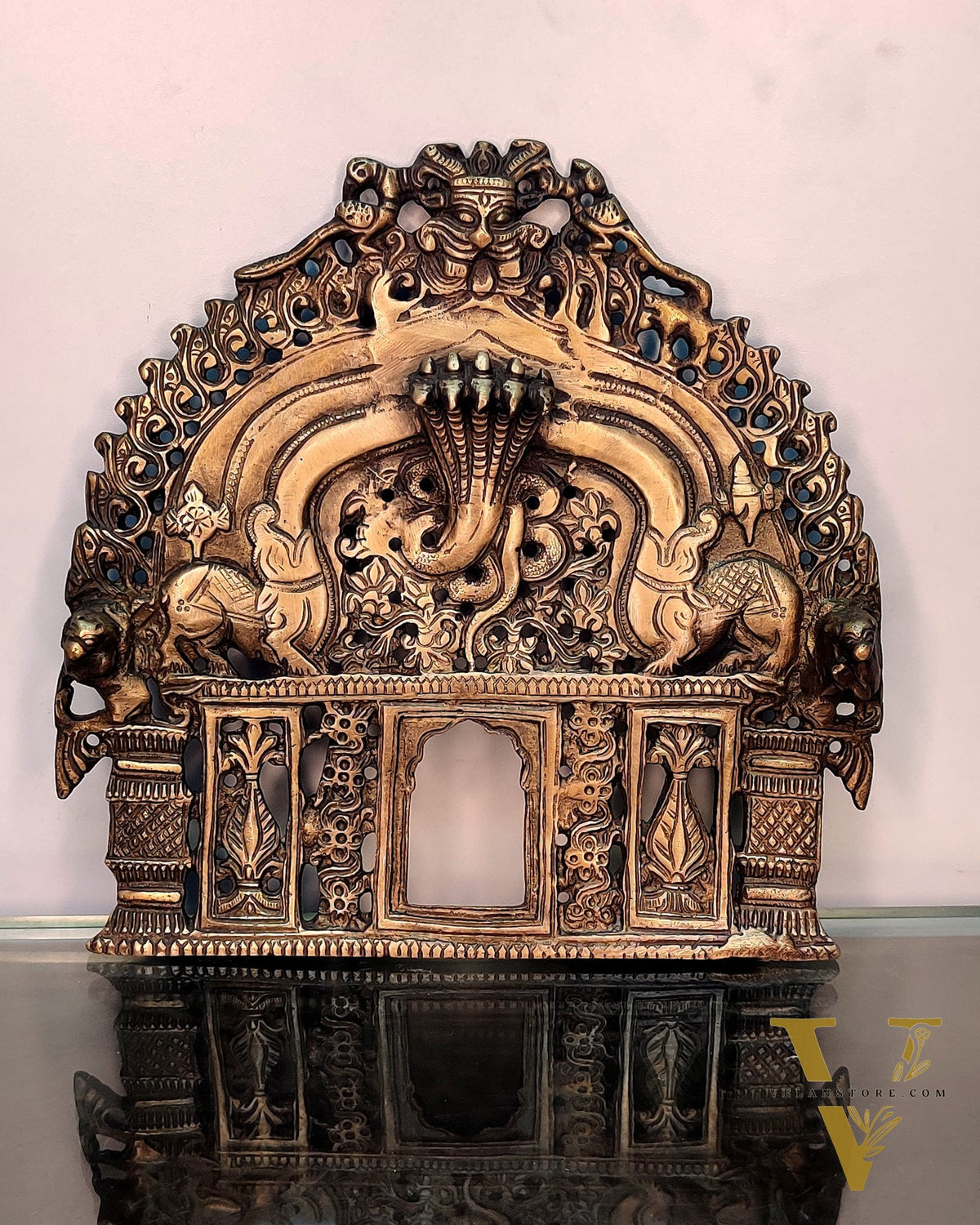 Brass Antique Handcrafted Prabhavali 8" x 8"