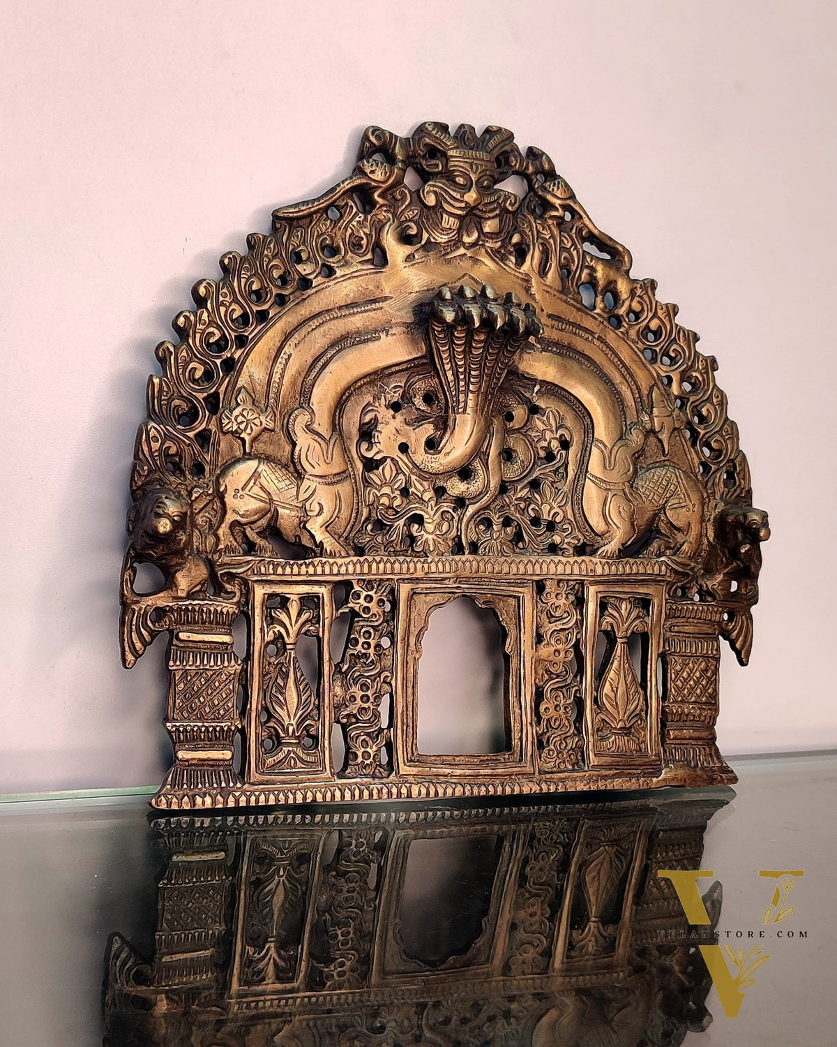 Brass Antique Handcrafted Prabhavali 8" x 8"