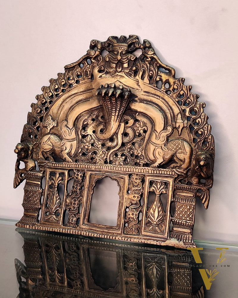 Brass Antique Handcrafted Prabhavali 8" x 8"